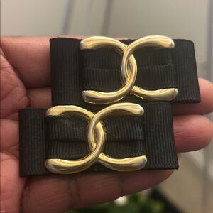 Vintage Black and Gold Shoe Clips